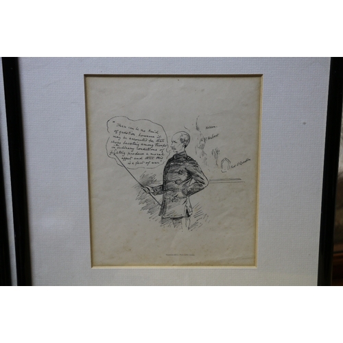 475 - Four early WW I lithographs of military cartoons depicting satirical views of potential and establis... 