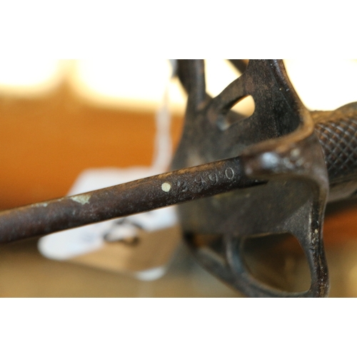 443 - British infantry officer's sword with etched blade for Royal Artillery, the ricasso marked for Henry... 