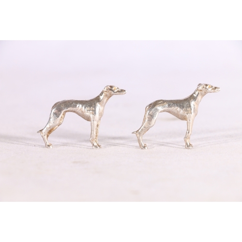 77 - Two miniature silver models of greyhounds by Sterling Merchandising Company, Birmingham 1990