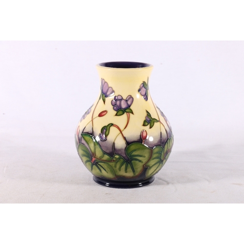 249 - Modern Moorcroft baluster vase with Hepatica pattern by Emma Bossons, WM monogram to base and dated ... 