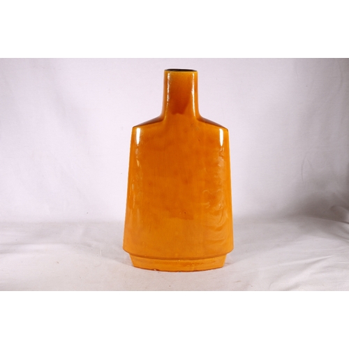 257 - Portanier Edition Vallauris pottery slab vase with textured abstract design by Gilbert Portanier (b.... 