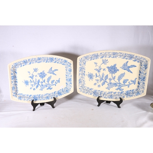 270 - Pair of Copeland transfer printed blue and white ashets, registration number 26070, 45cm long