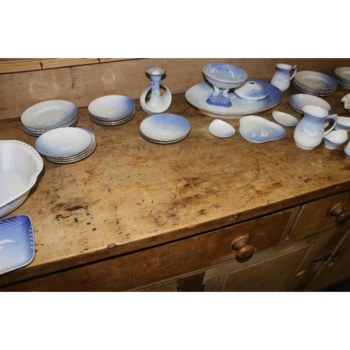 535 - Large 19th century pine Farmhouse type Welsh dresser, 215cm tall, 183cm long