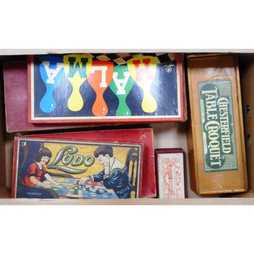 131 - Box of old board games etc.