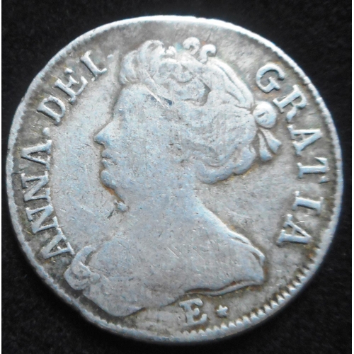 183 - United Kingdom. Shilling. Anne. 1708. E* below bust. Good.