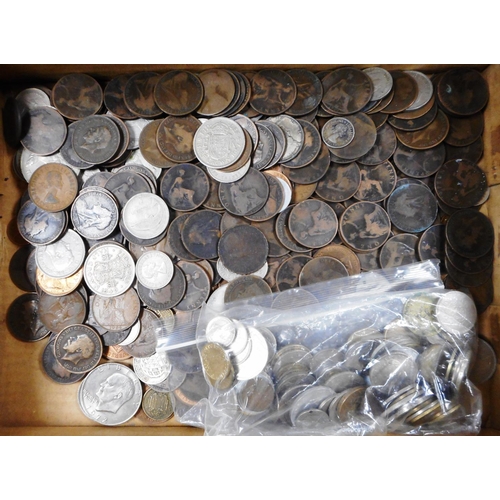 249 - Box of British and foreign coins.