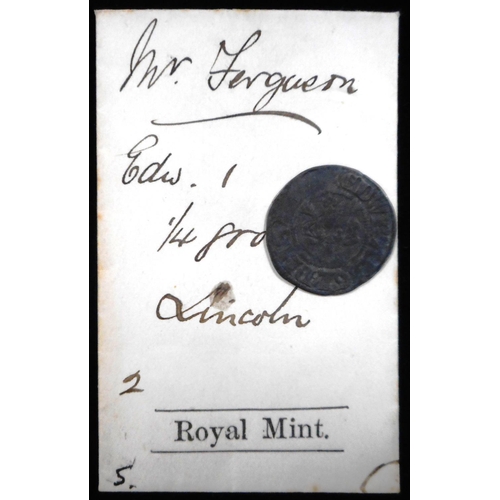 274 - England. Silver penny. Edw. I. Lincoln. (From the Beaumont Hoard which was found in 1884 when two la... 