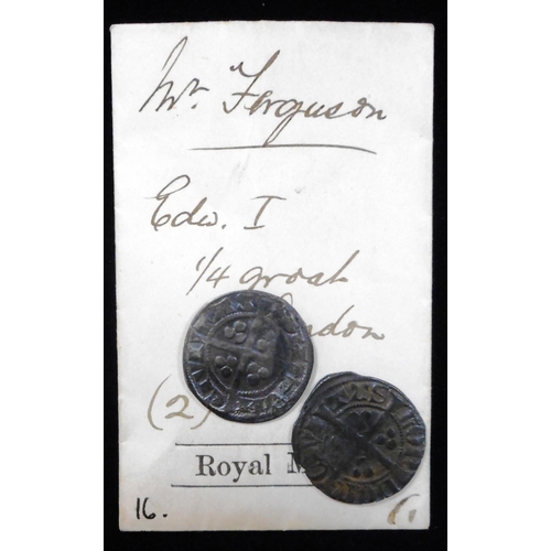 285 - England. Silver penny. Edw. I. London. (2) (From the Beaumont Hoard which was found in 1884 when two... 