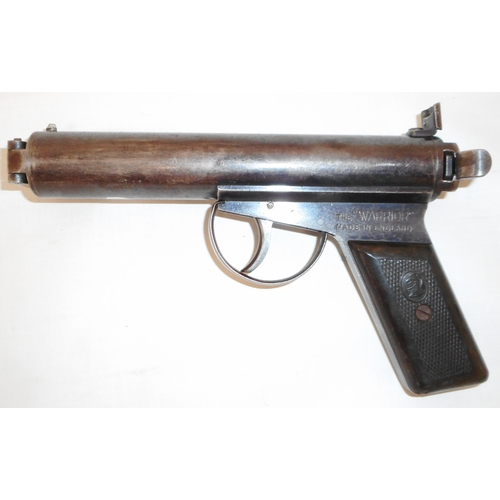 96A - The Warrior air pistol in .177 calibre. Circa 1930s. Average condition. Quite strong spring.