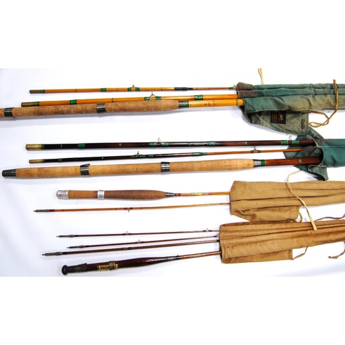 290 - Four vintage fishing rods to include Anderson's 'The Dunkeld' three-piece trout rod, Allcock's 'Litt... 