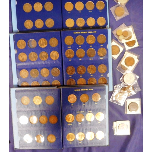 196 - United Kingdom. Crown. Geo. V. 1935, 3 Whitman folders of British pennies, other various coins.