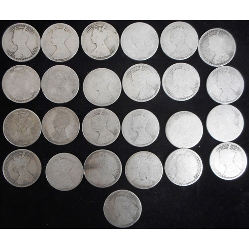 261 - Collection of pre-1920 silver half crowns and florins. 389.3gm