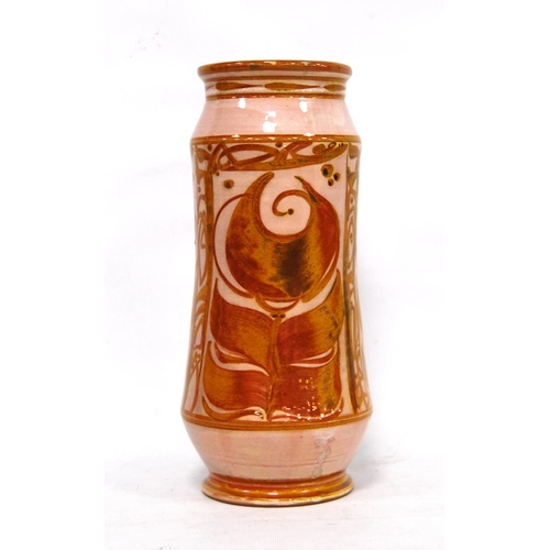 231 - Edgar Campden for Aldermaston Pottery lustre vase with stylised floral decoration, 30cm high.