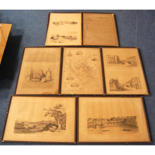 236 - Seven framed prints of historic Dumfries after WC Aitken and others.