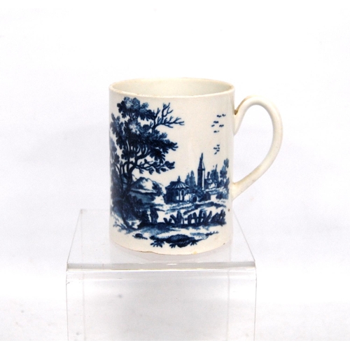 263 - Late 18th century Worcester mug, c. 1780, decorated with the very rare Obelisk and Vase pattern to o... 