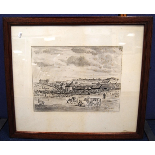 275 - ROBERT C. ROBERTSONLockerbie MartSigned lower left, grisaille, 31cm x 41cm.