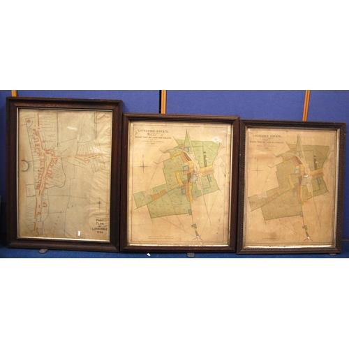 276 - Three framed Lockerbie plans, part plan of Lockerbie 1786, 71cm x 50cm, and two of Lockerbie Estate ... 