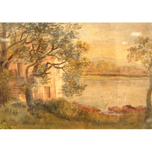 277 - UNKNOWN ARTISTDuddingston LochWatercolour, 20cm x 29cm.Letter verso attributing to Rev. John Thomson... 