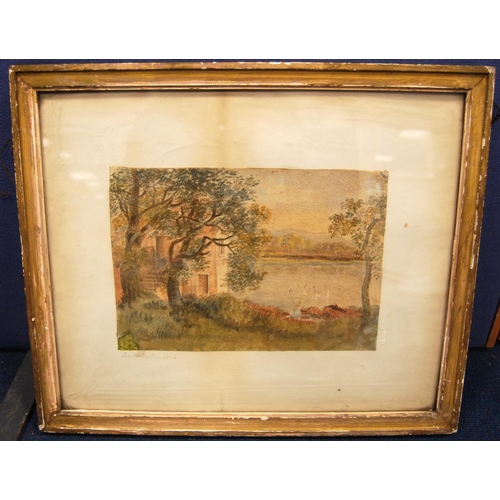 277 - UNKNOWN ARTISTDuddingston LochWatercolour, 20cm x 29cm.Letter verso attributing to Rev. John Thomson... 