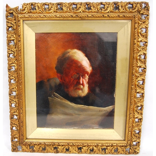 283 - T.M. CRICKPortrait of John McTurk AlexanderSigned with monogram and dated 1896, oil on canvas, 24cm ... 