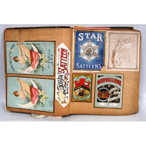 284 - Scrapbook of vintage cotton labels.