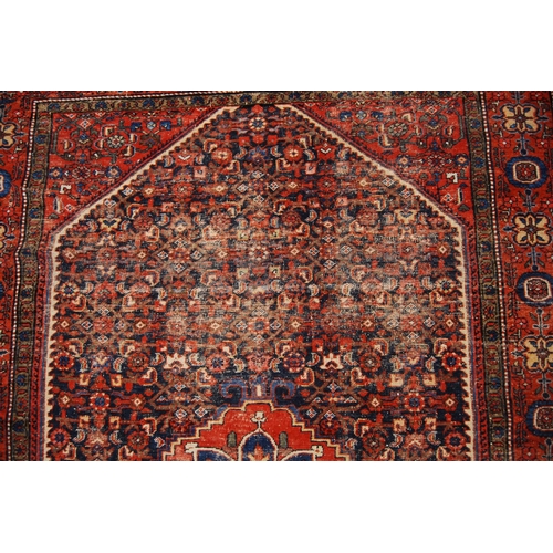 345 - Malayeri rug with central flowerhead medallion over blue ground, all over floral design, spandrels a... 