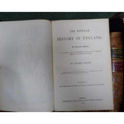 130 - KNIGHT CHARLES. &nbsp;The Popular History of England. Complete in 8 vols. Eng. plates & text ill... 
