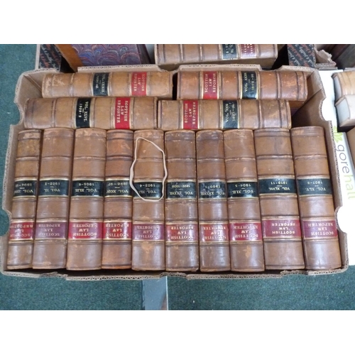 133 - SCOTS LAW. &nbsp;51 various calf & half calf bound vols. incl. Scots Law Times, Scottish Law Rep... 