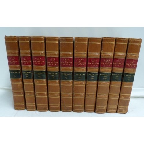 136 - LOCKHART J. G. &nbsp;Memoirs of Sir Walter Scott. Complete in 10 vols. Eng. frontis & eng. &... 