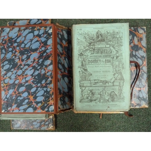 138 - DICKENS CHARLES.  Dombey and Son. The 20 original parts bound in nineteen. Part 5 with errata slip, ... 