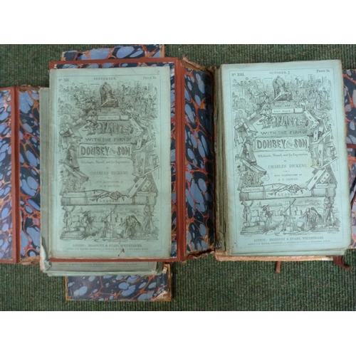 138 - DICKENS CHARLES.  Dombey and Son. The 20 original parts bound in nineteen. Part 5 with errata slip, ... 