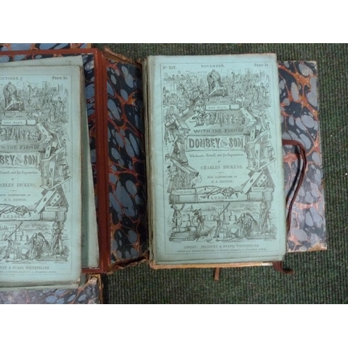 138 - DICKENS CHARLES.  Dombey and Son. The 20 original parts bound in nineteen. Part 5 with errata slip, ... 