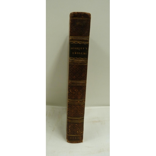 151 - QUARLES FRANCIS.  Emblems Divine & Moral, together with Hieroglyphicks. 94 eng. plates (no gener... 