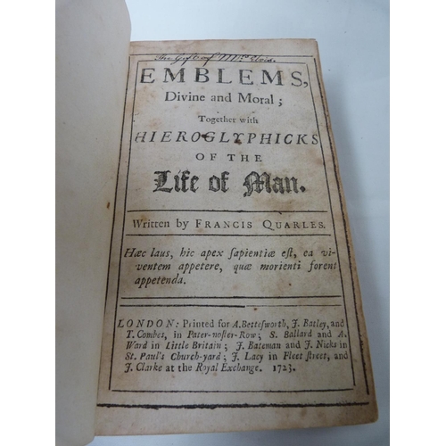 151 - QUARLES FRANCIS.  Emblems Divine & Moral, together with Hieroglyphicks. 94 eng. plates (no gener... 
