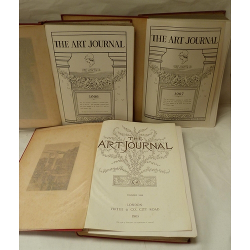 167 - The Art Journal. &nbsp;3 illus. quarto bound vols. for 1905, 1906 & 1907; also 2 others.&nbsp; (... 