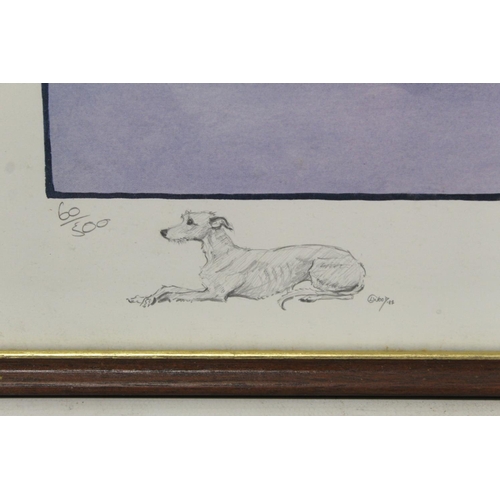 244 - Two limited edition colour prints after originals by Louise Wood of Jack Russell Terriers with a rat... 
