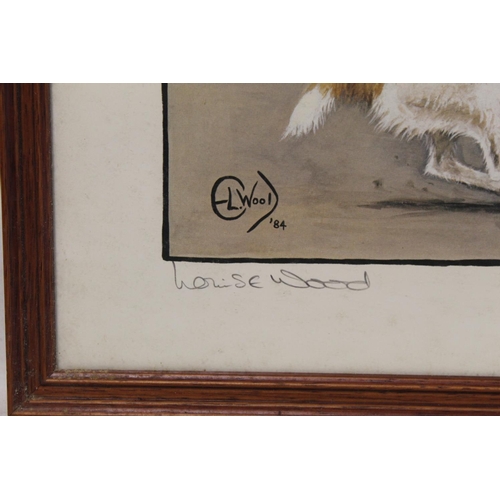 244 - Two limited edition colour prints after originals by Louise Wood of Jack Russell Terriers with a rat... 