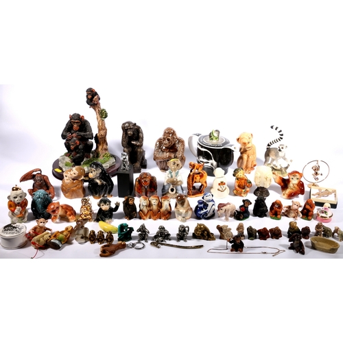 182 - Collection of monkey ornaments including Juliana Collection group, Whitstone Ceramics, Country Artis... 