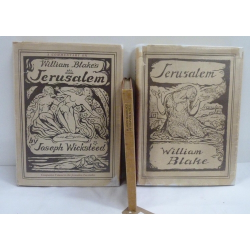 121 - BLAKE WILLIAM.&nbsp;&nbsp;Jerusalem, facsimile of the Rinder copy with Joseph Wicksteed's Commentary... 