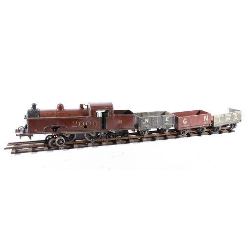 100 - Marklin of Germany (gauge 1) 2-4-4 electric locomotive 2000 maroon with early Gebr Märklin and Cie m... 