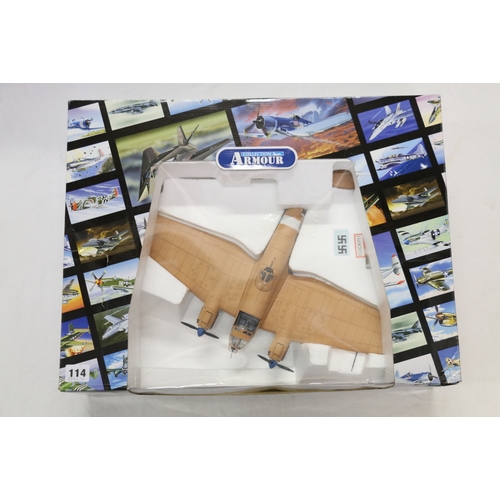 114 - Franklin Mint Armour Collection 1:48 scale diecast metal aeroplane model G11E199 Heinkel 111 Libya D... 