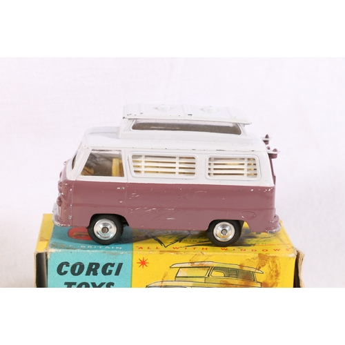 12 - Corgi Toys 420 diecast Ford Thames Airbourne Caravan two-tone lilac with beige interior and Corgi To... 