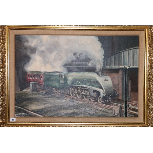 67 - JOE TOWNEND GRA Silver Fox steam locomotive 60017 BR Signed oil on canvas 50cm x 75cm... 