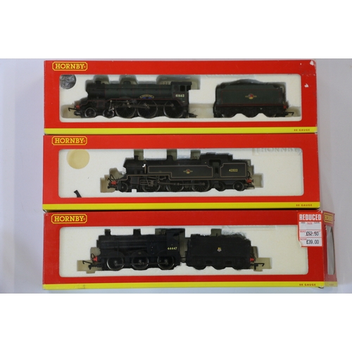 75 - Three Hornby OO gauge model railway locomotives including R2273 4-6-0 Everton tender locomotive 6166... 