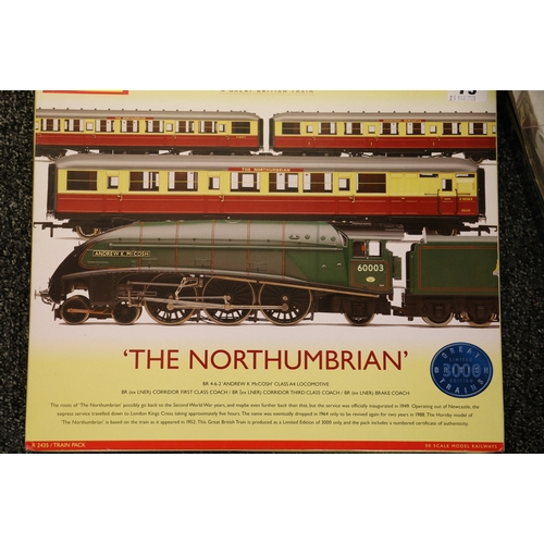 79 - Hornby OO gauge model railways train pack R2435 The Northumbrian with 4-6-2 Andrew K McCosh tender l... 