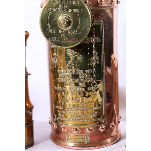 261 - George V half gallon copper and brass Petrolex fire extinguisher by Read and Campbell Ltd of London,... 