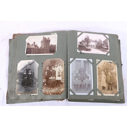 296 - Postcard album with British bulldog and allied flag to the cover containing around 150 postcards inc... 