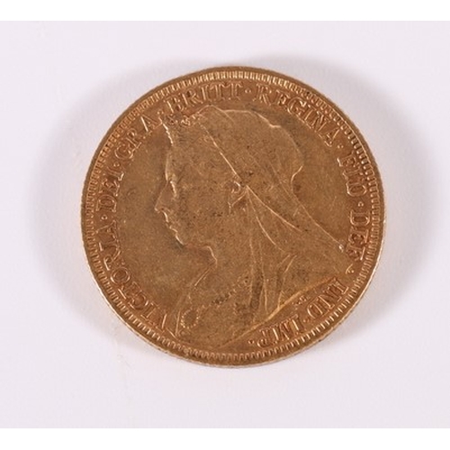 399 - UNITED KINGDOM Victoria (1837-1901) old veiled head gold sovereign 1896 M, Melbourne Australia Mint,... 