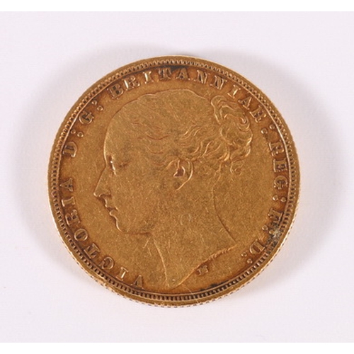 420 - UNITED KINGDOM Victoria (1837-1901) young head gold sovereign 1877 M, Melbourne Australia Mint, S385... 