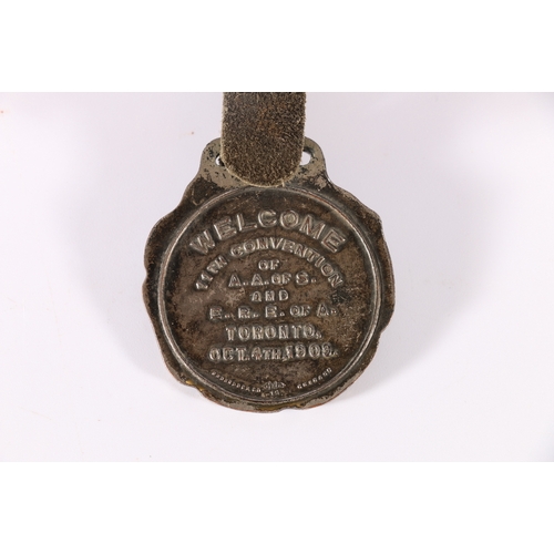 481 - Rare white metal and enamel medal by Greendock Company of Chicago issued to the delegates of the 11t... 